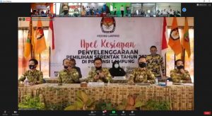 KPU Lamsel Mengikuti Apel Akbar Kesiapan Penyelenggaraan Pemilihan Serentak Tahun 2020