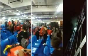 (Video) Truk Terbakar, Penumpang Kapal di Bakauheni Panik