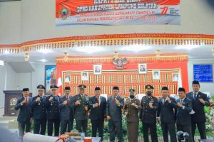 Jelang HUT Kemerdekaan Ke-77, Bupati dan Forkopimda Lamsel Dengarkan Pidato Presiden Jokowi