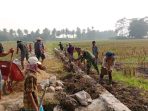 Permudah Akses, Sertu Heri Indarto Bersama Warga Buat Badan Jalan ke TPU Desa Kalisari