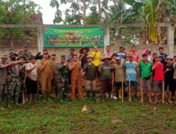 Sinergi Tiga Pilar, TNI, Polri dan Pol PP serta Masyarakat Laksanakan Karya Bakti