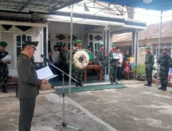 Danramil 421-06/Natar Pimpin Upacara Militer Pemakaman Koptu (Purn) Hasan