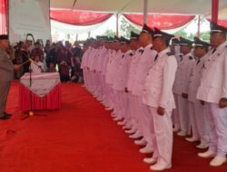 Danramil 421-06/Natar Hadiri Acara Pengukuhan dan Penyerahan SK Perpanjangan Masa Jabatan Kades Sekecamatan Natar
