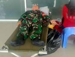 Peduli Kemanusiaan, Babinsa Koramil 421-06/Natar Lakukan Donor Darah Rutin