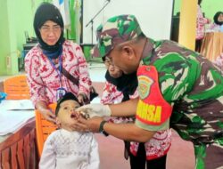 Babinsa Koramil 421-06/Natar Dampingi Petugas Nakes Pemberian PIN Imunisasi Polio