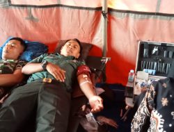 Anggota Koramil 421-06/Natar Laksanakan Donor Darah Dalam Rangka HUT Corp Marinir Ke-79 Tahun 2024