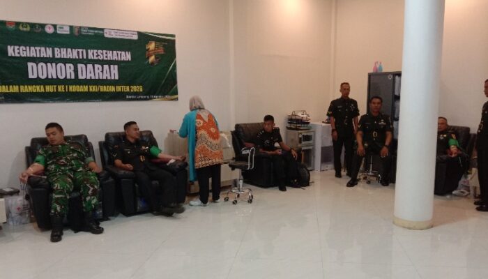 Setetes Darah, Sejuta Harapan, Babinsa Koramil 421-06/Natar Sambut HUT ke-1 Kodam XXI/Radin Inten