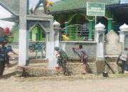 Babinsa Kalisari Sertu Heri Indarto Turun Tangan, Gotong Royong Warga Percantik Masjid Miftahussalam