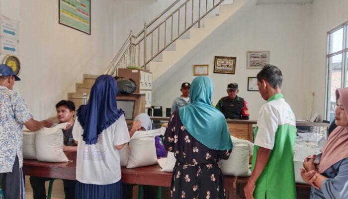 Babinsa Kalisari Kawal Penyaluran Beras Kemensos, 1.581 KPM Terima 47,43 Ton Bantuan