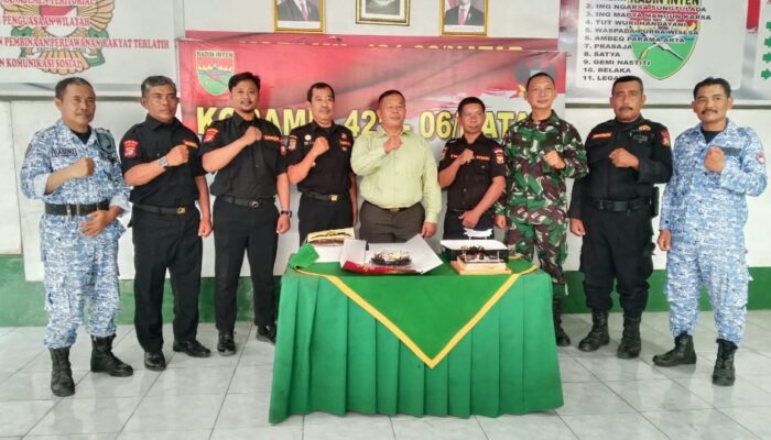 Perkuat Sinergi, Senkom Natar Sambangi Koramil 421-06/Natar di HUT ke-81 TNI